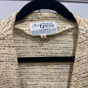 Alex Gardy Beige Knit Cardigan Vest